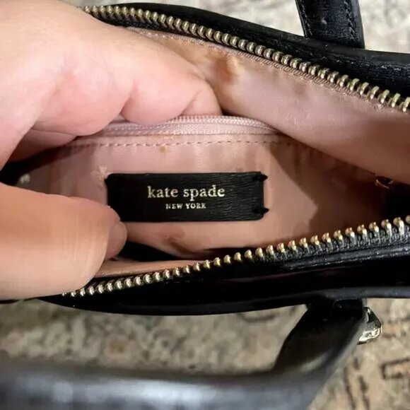 Kate Spade Connie Small Triple Gusset Satchel Top Handle Bag Black Leather EUC - Picture 10 of 14